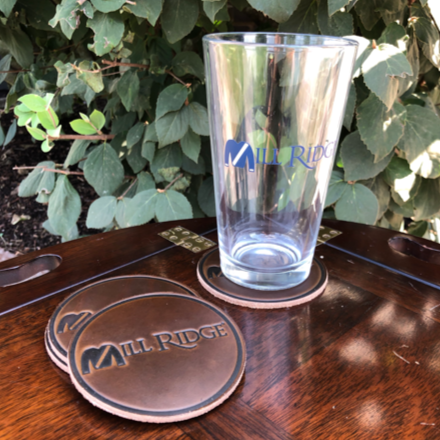 Leather Mill Ridge Coasters - Set of 4